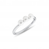 Inel cu perle naturale albe din argint Trilogy DiAmanti SK22240R-W-G